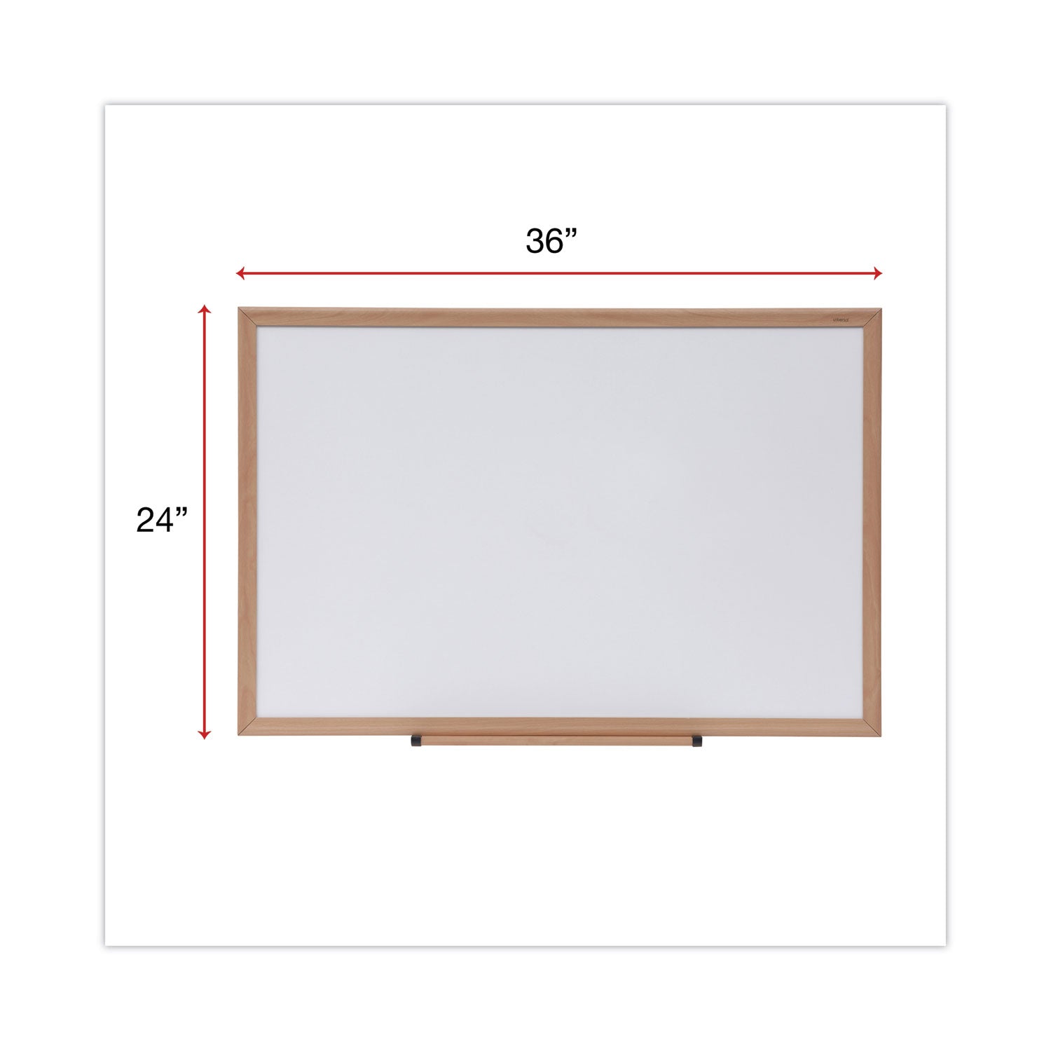 Universal Deluxe Melamine Dry Erase Board, 36 x 24, Melamine White Surface, Oak Fiberboard Frame (43619)