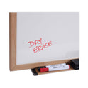 Universal Deluxe Melamine Dry Erase Board, 36 x 24, Melamine White Surface, Oak Fiberboard Frame (43619)