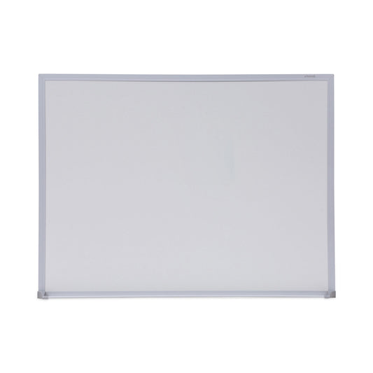 Universal Melamine Dry Erase Board with Aluminum Frame, 24 x 18, White Surface, Anodized Aluminum Frame (43622)