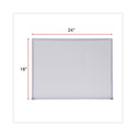 Universal Melamine Dry Erase Board with Aluminum Frame, 24 x 18, White Surface, Anodized Aluminum Frame (43622)