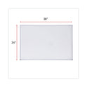 Universal Melamine Dry Erase Board with Aluminum Frame, 36 x 24, White Surface, Anodized Aluminum Frame (43623)