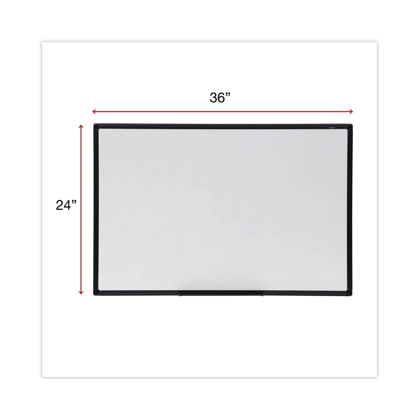 Universal Design Series Deluxe Dry Erase Board, 36 x 24, White Surface, Black Anodized Aluminum Frame (43628)