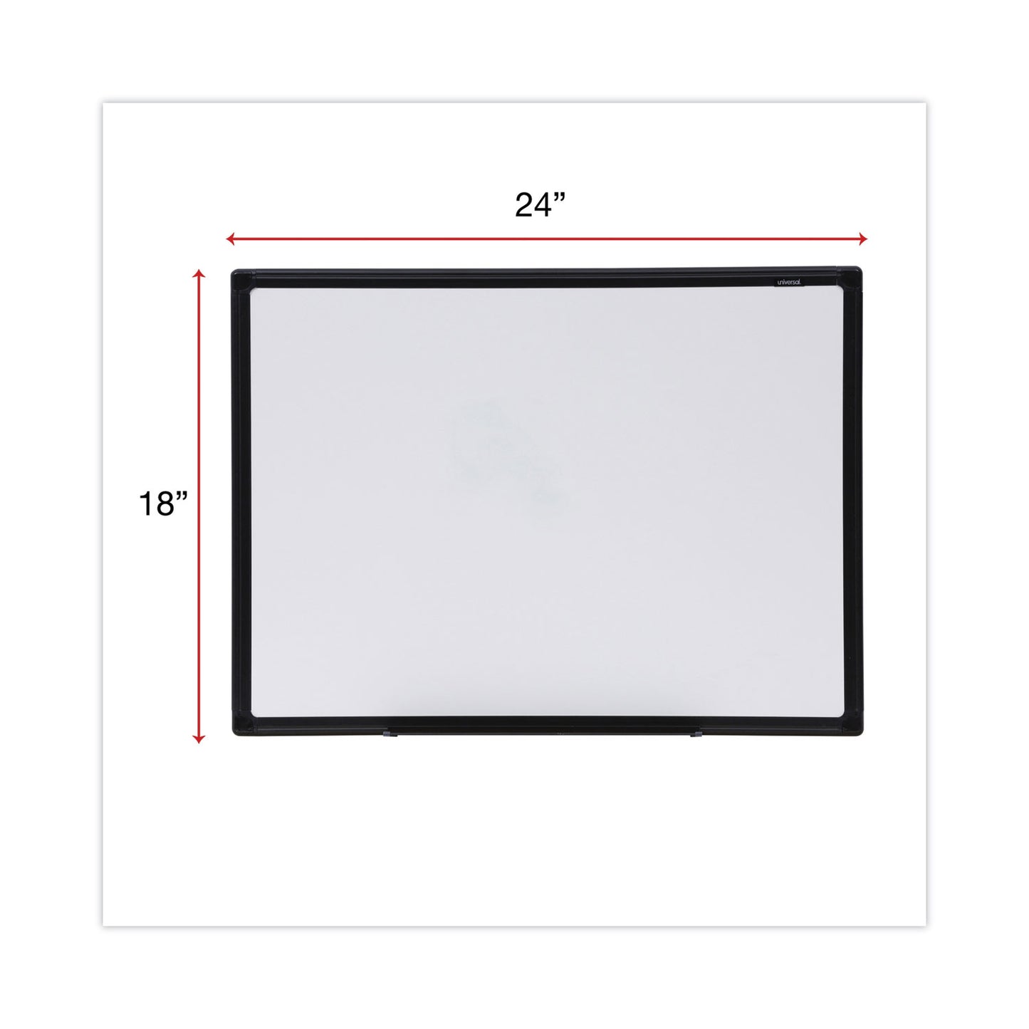 Universal Design Series Deluxe Dry Erase Board, 24 x 18, White Surface, Black Anodized Aluminum Frame (43630)