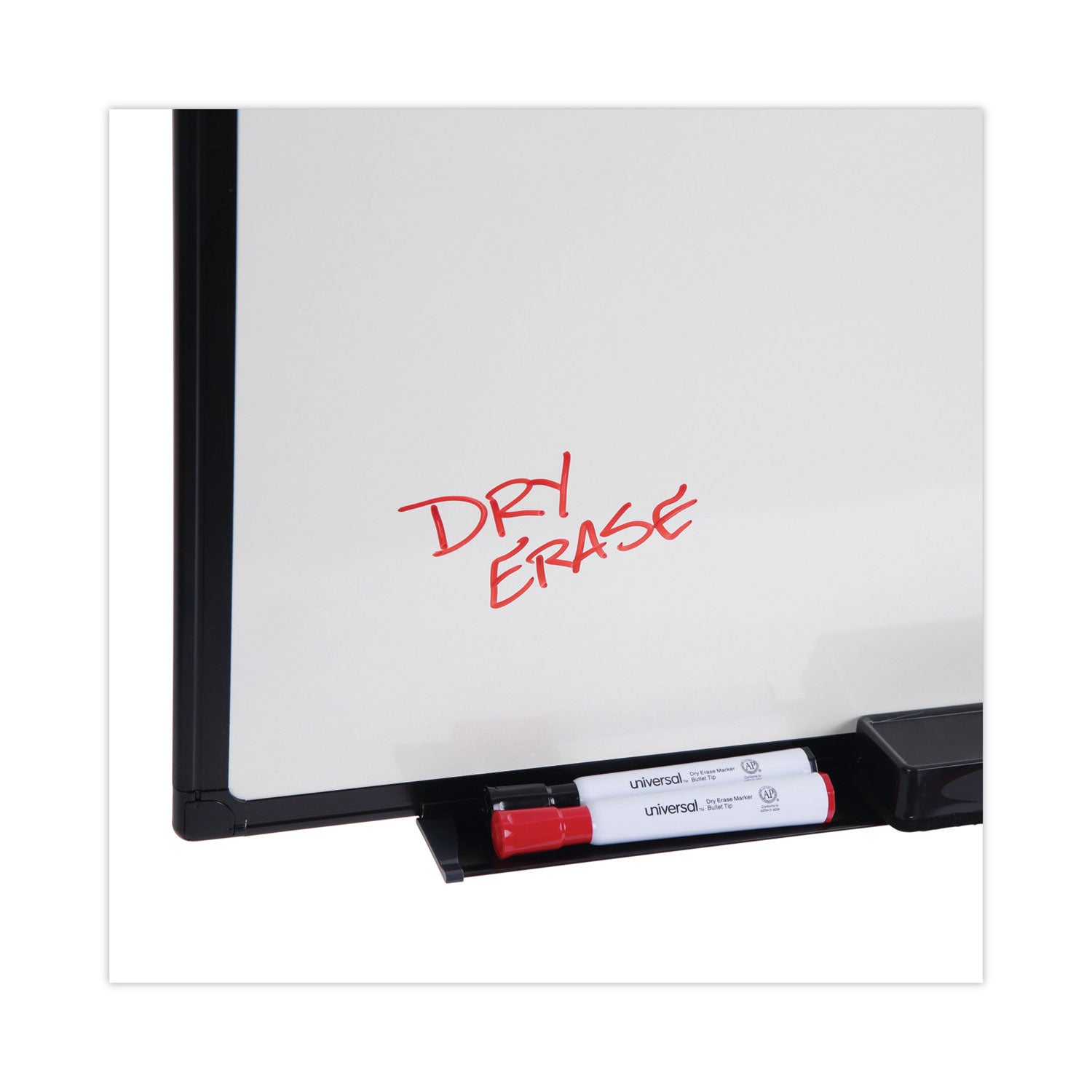 Universal Design Series Deluxe Dry Erase Board, 24 x 18, White Surface, Black Anodized Aluminum Frame (43630)