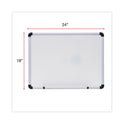 Universal Modern Melamine Dry Erase Board with Aluminum Frame, 24 x 18, White Surface (43722)