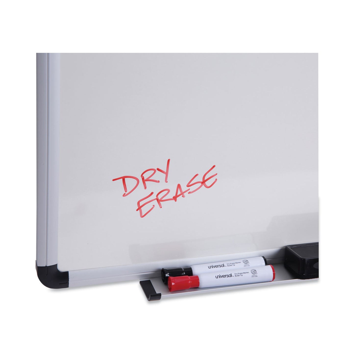 Universal Modern Melamine Dry Erase Board with Aluminum Frame, 24 x 18, White Surface (43722)