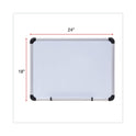 Universal Magnetic Steel Dry Erase Marker Board, 24 x 18, White Surface, Aluminum/Plastic Frame (43732)