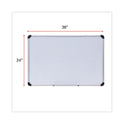 Universal Magnetic Steel Dry Erase Marker Board, 36 x 24, White Surface, Aluminum/Plastic Frame (43733)