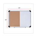 Universal Cork/Dry Erase Board, Melamine, 24 x 18, Tan/White Surface, Gray/Black Aluminum/Plastic Frame (43742)