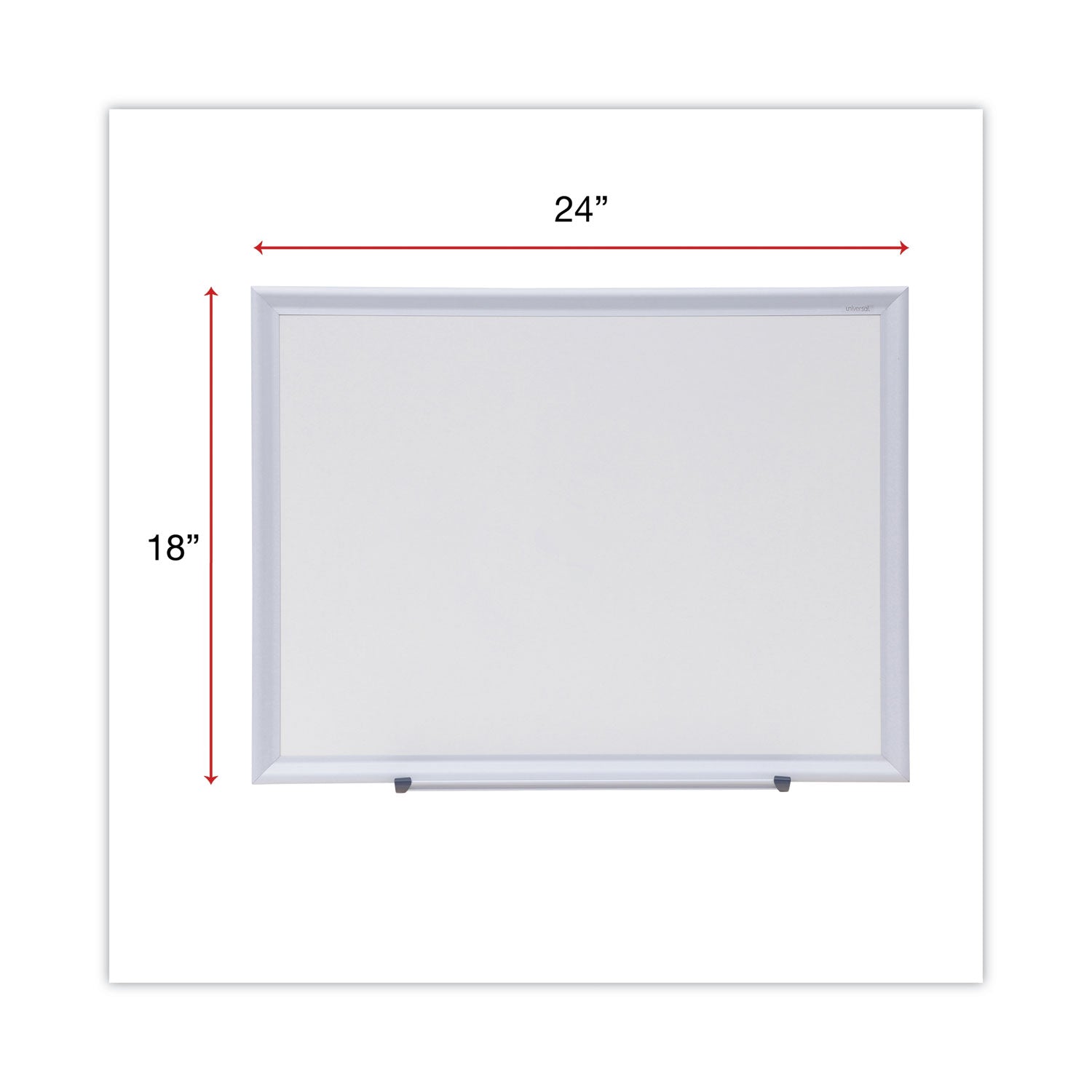 Universal Deluxe Melamine Dry Erase Board, 24 x 18, Melamine White Surface, Silver Aluminum Frame (44618)