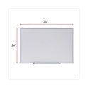 Universal Deluxe Melamine Dry Erase Board, 36 x 24, Melamine White Surface, Silver Aluminum Frame (44624)