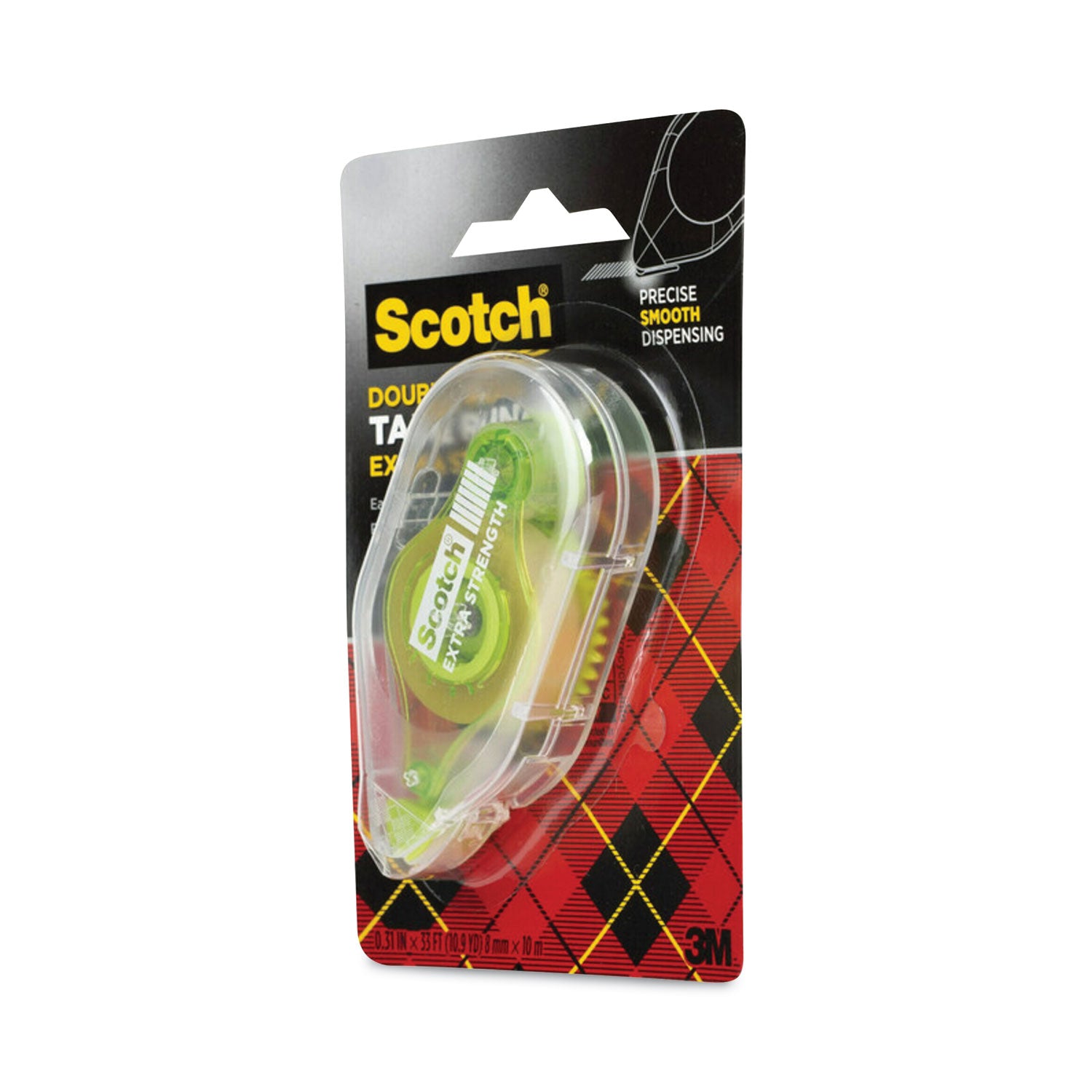 Scotch Extra-Strength Tape Runner, 0.31" x 33 ft, Dries Clear (6055ES)