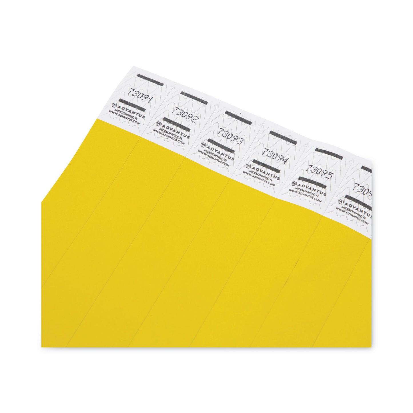 Advantus Crowd Management Wristbands, Sequentially Numbered, 9.75" x 0.75", Neon Yellow,500/Pack (91123)