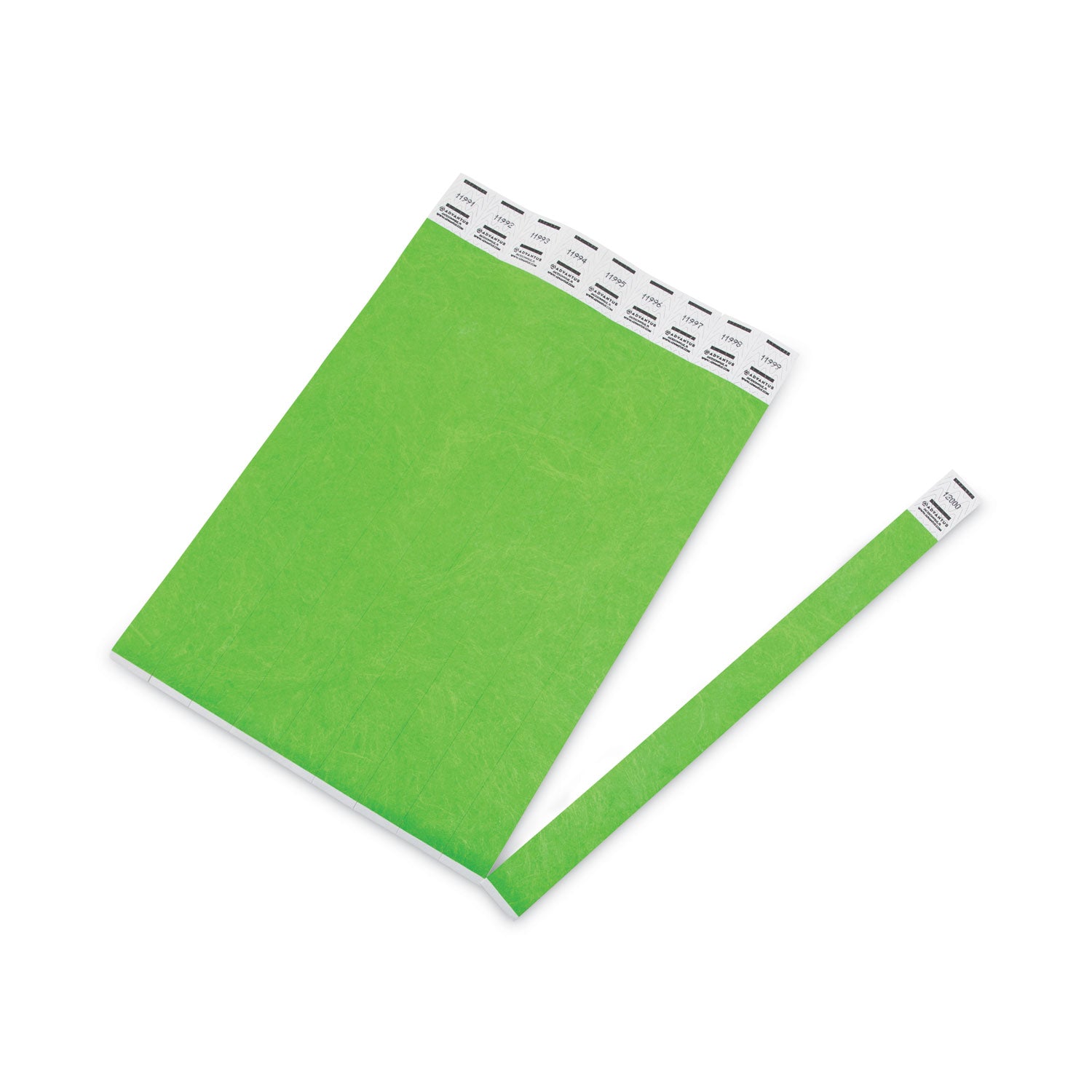 Advantus Crowd Management Wristbands, Sequentially Numbered, 9.75" x 0.75", Neon Green, 500/Pack (91122)