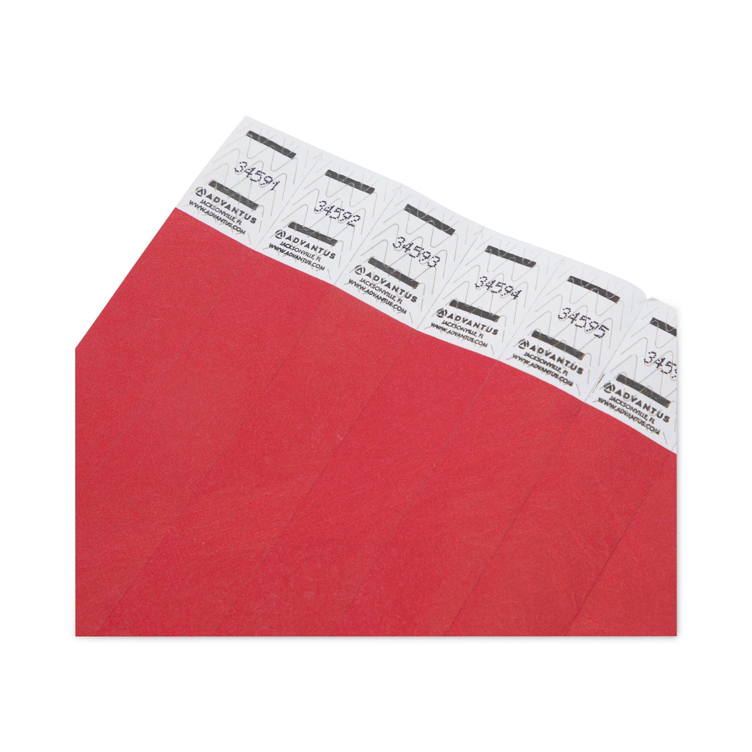 Advantus Crowd Management Wristbands, Sequentially Numbered, 9.75" x 0.75", Red, 500/Pack (75510)