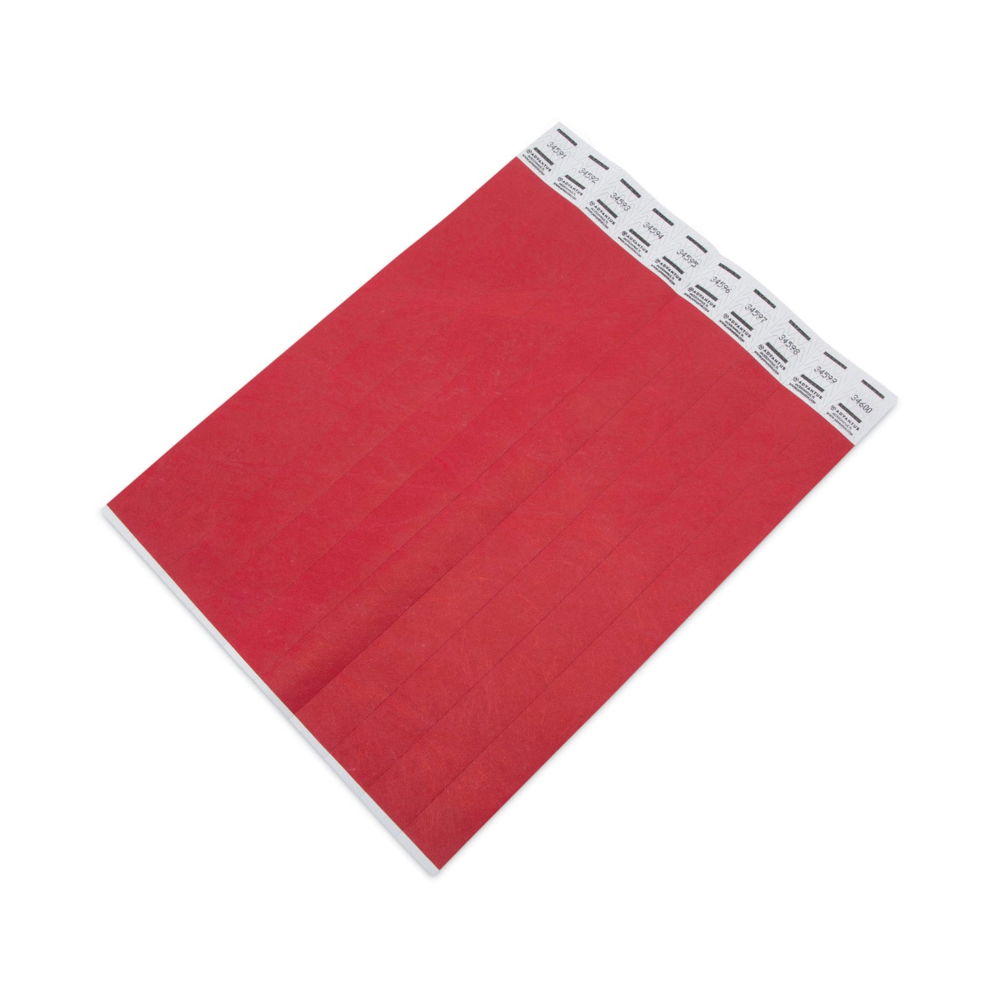 Advantus Crowd Management Wristbands, Sequentially Numbered, 9.75" x 0.75", Red, 500/Pack (75510)