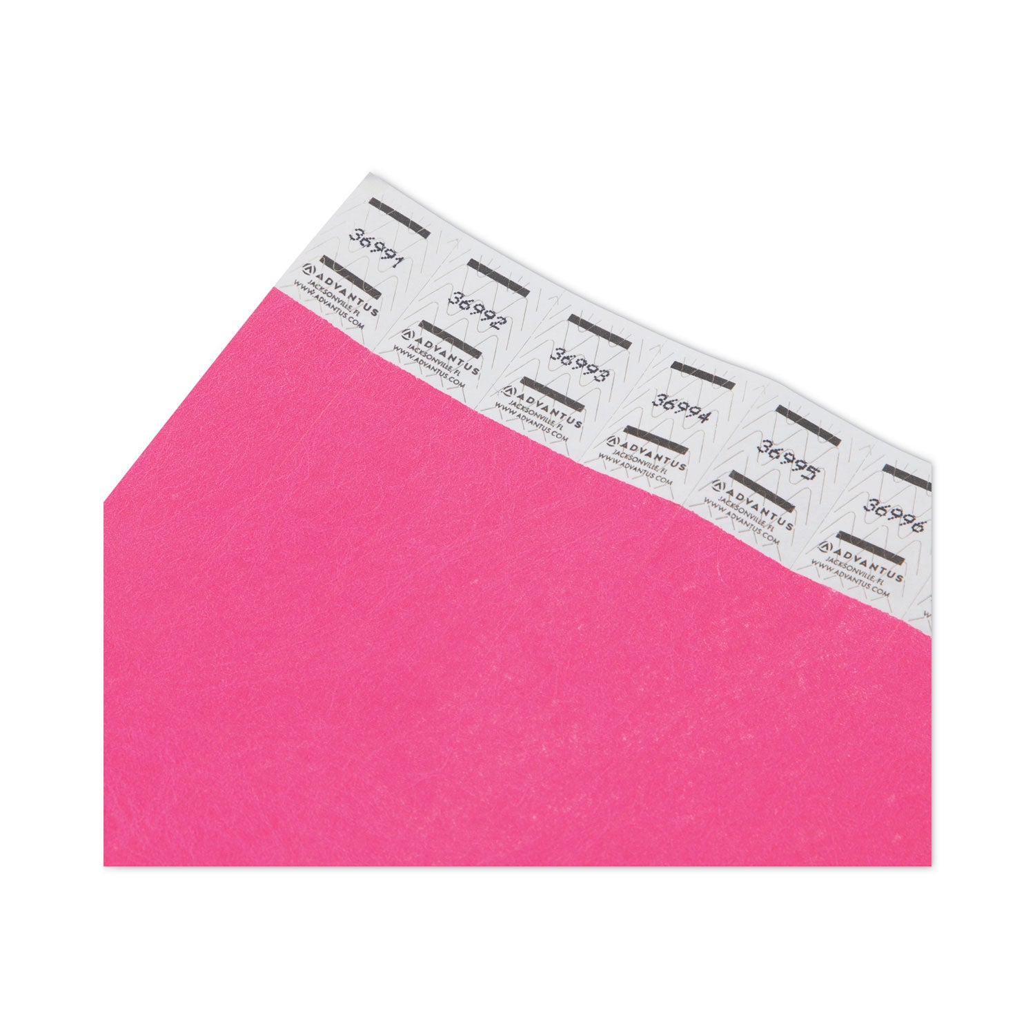 Advantus Crowd Management Wristbands, Sequentially Numbered, 9.75" x 0.75", Neon Pink, 500/Pack (91121)