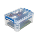 Advantus Super Stacker Divided Storage Box, 6 Sections, 10.38" x 14.25" x 6.5", Clear/Blue (37371)