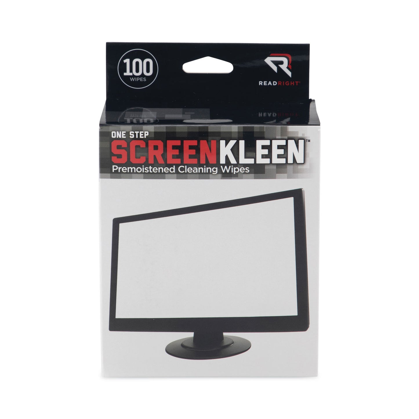 Read Right OneStep CRT Screen Cleaning Pads, Cloth, 5 x 5, Unscented, White, 100/Box (RR1309)