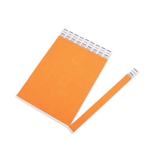 Advantus Crowd Management Wristbands, Sequentially Numbered, 9.75" x 0.75", Neon Orange, 500/Pack (91120)