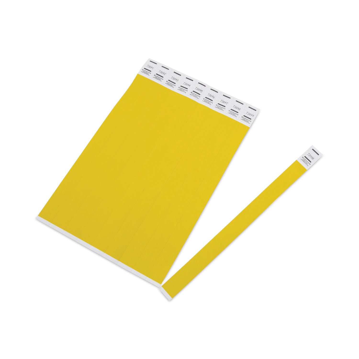 Advantus Crowd Management Wristbands, Sequentially Numbered, 10" x 0.75", Yellow, 100/Pack (75444)