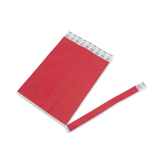 Advantus Crowd Management Wristbands, Sequentially Numbered, 10" x 0.75", Red, 100/Pack (75441)