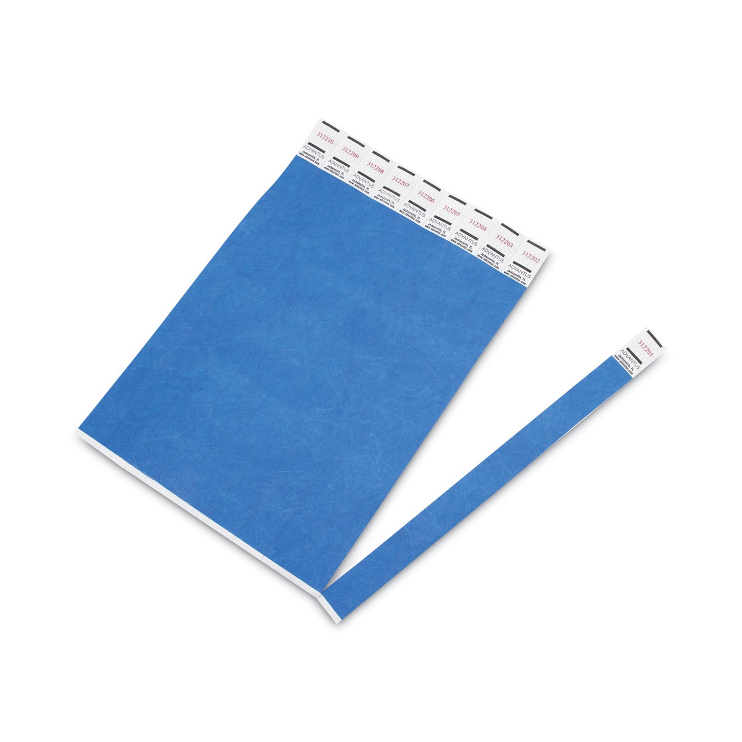 Advantus Crowd Management Wristbands, Sequentially Numbered, 10" x 0.75", Blue, 100/Pack (75442)