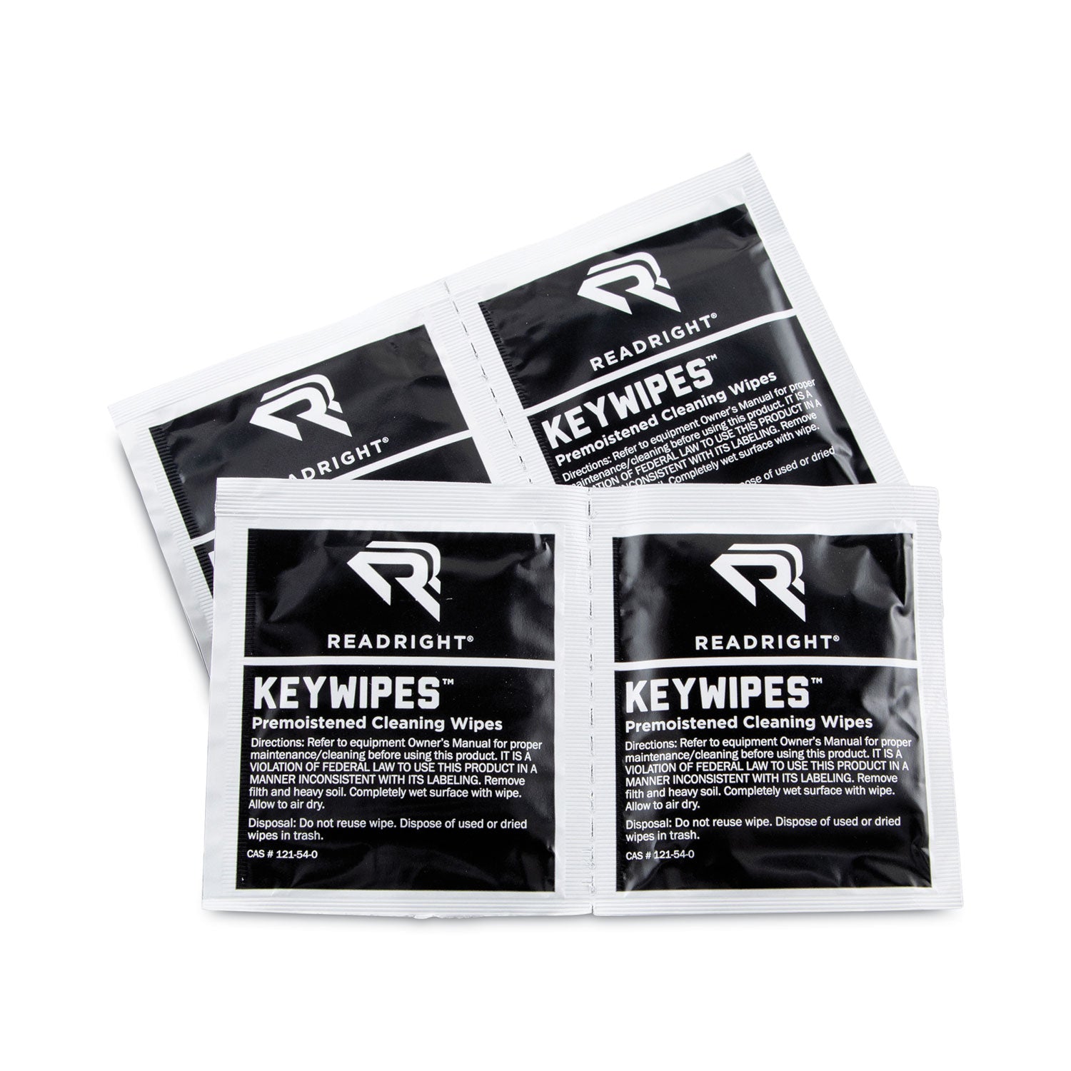 Read Right KeyWipes Keyboard Wet Wipes, 6.88 x 5, Unscented, 18/Box (RR1233)