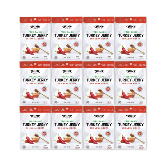 Think Jerky Sriracha Honey Turkey Jerky, 1 oz Pouch, 12/Pack (22000983)