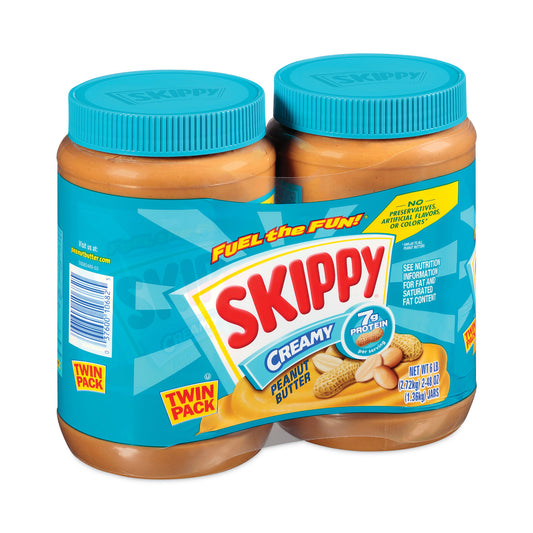 SKIPPY Creamy Peanut Butter, 48 oz Jar, 2/Pack (22000483)