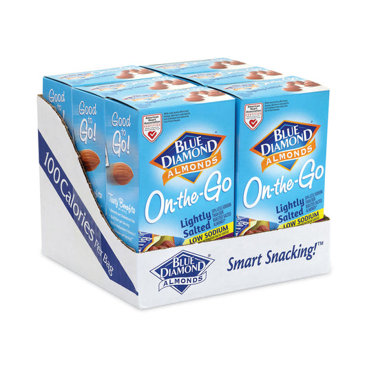 BlueDiamond Low Sodium Lightly Salted Almonds, 1.5 oz Bag, 42 Bags/Carton (22000795)