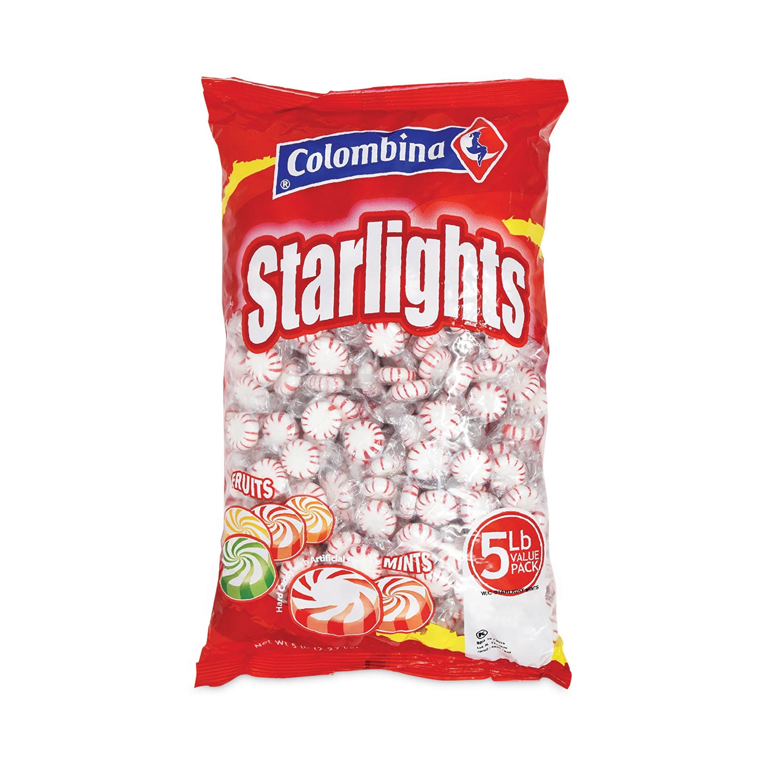 Colombina Peppermint Starlight Mints, 5 lb Bag (26900012)