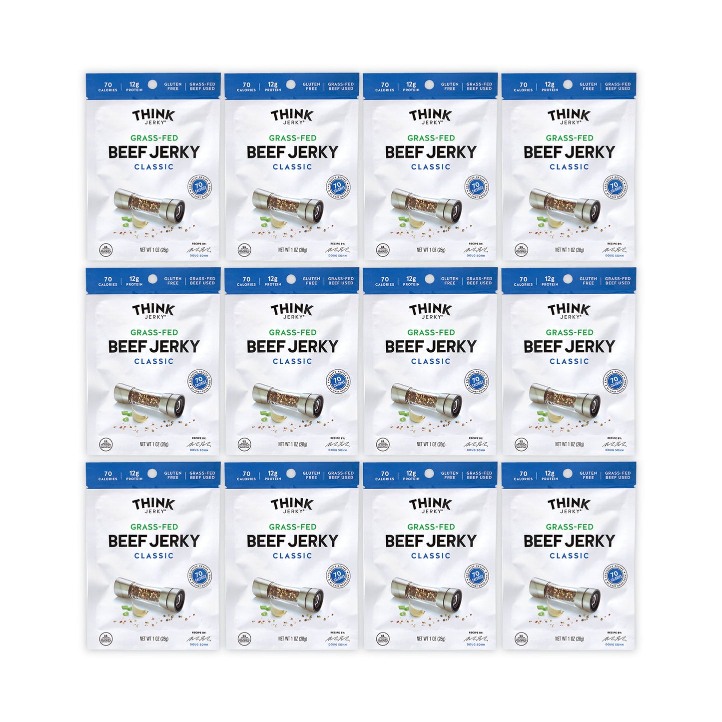 Think Jerky Classic Beef Jerky, 1 oz Pouch, 12/Pack (22000984)