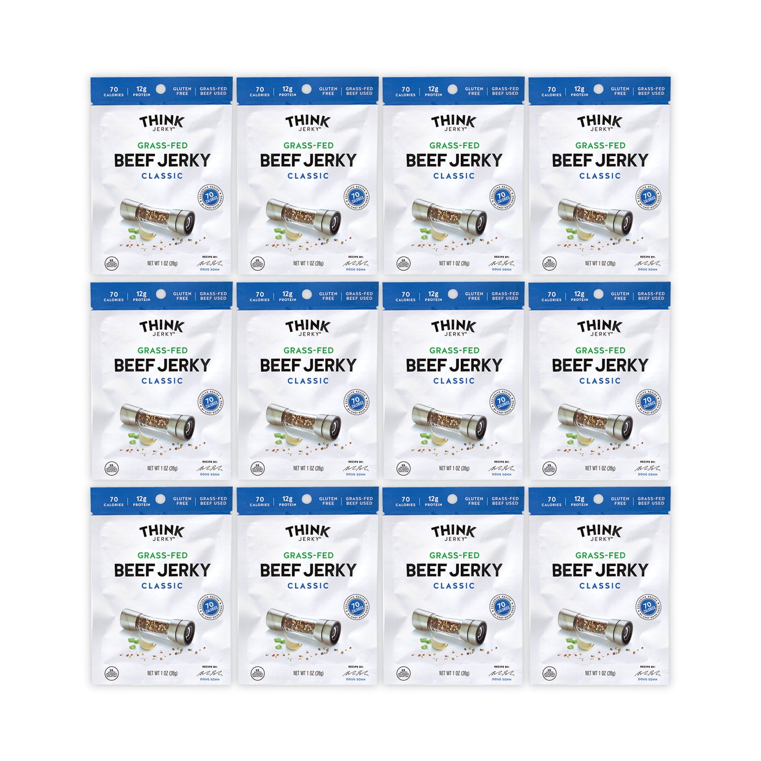 Think Jerky Classic Beef Jerky, 1 oz Pouch, 12/Pack (22000984)