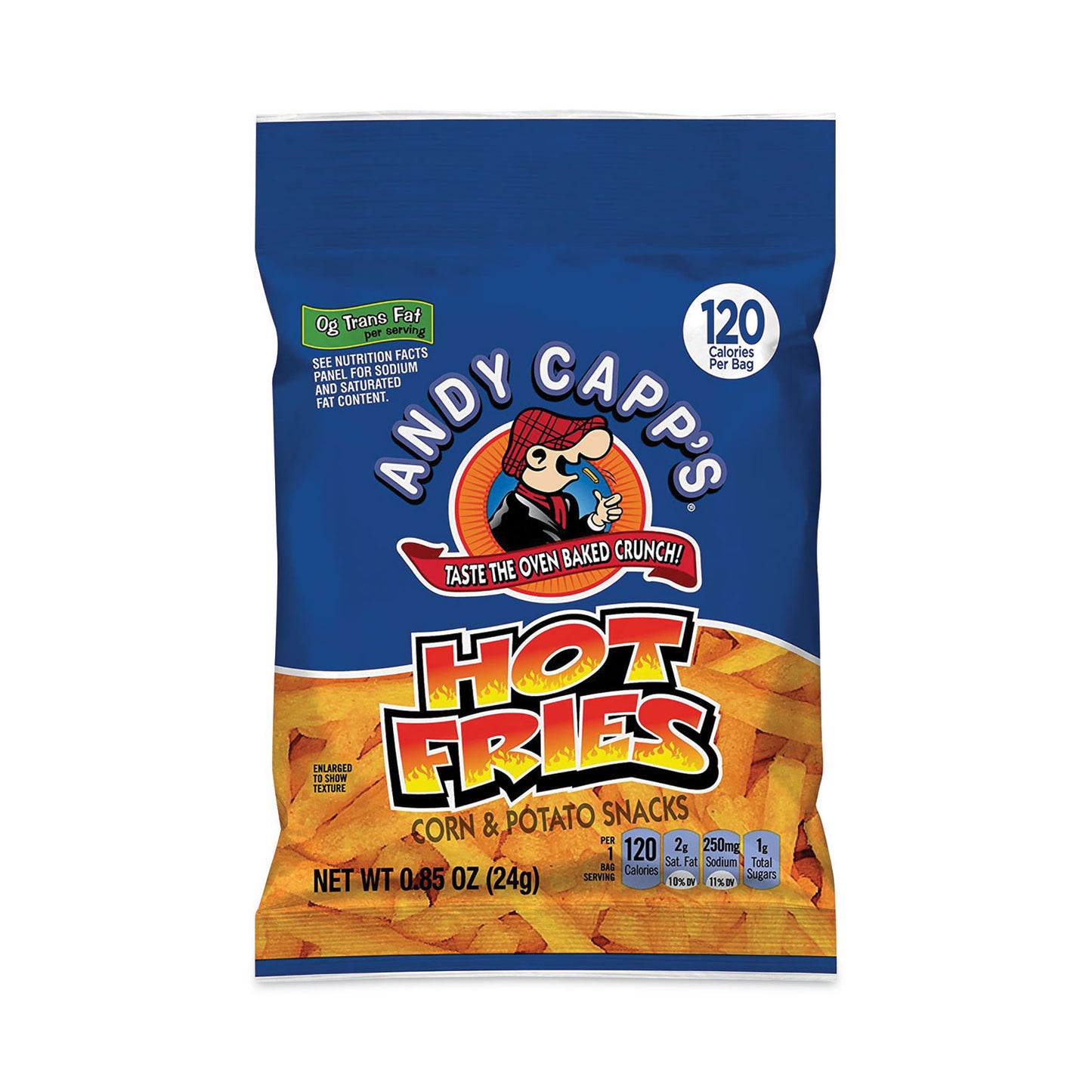 Andy Capps Hot Fries, Spicy Hot, 0.85 oz Bag, 72/Carton (20900465)