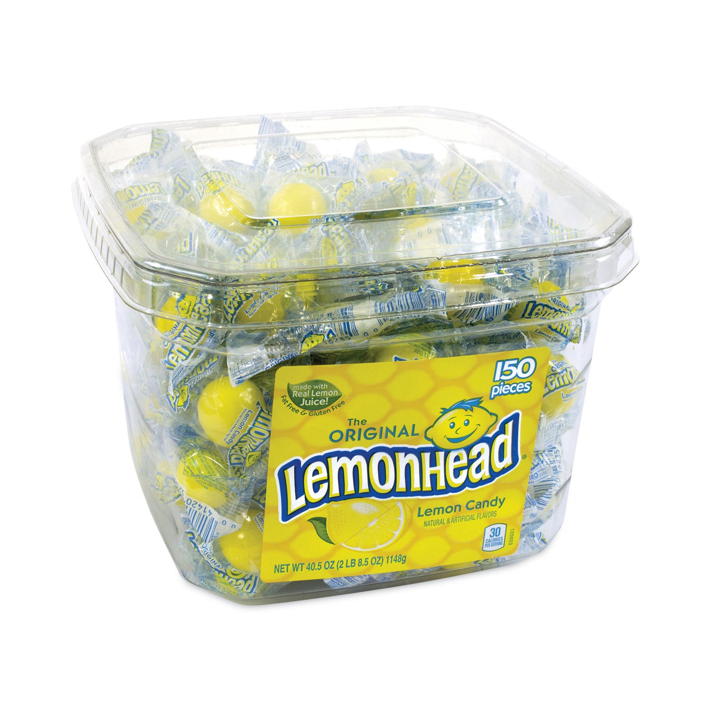 LemonHead Lemon Candy, Individually Wrapped, 40.5 oz Tub, 150 Pieces (20900232)