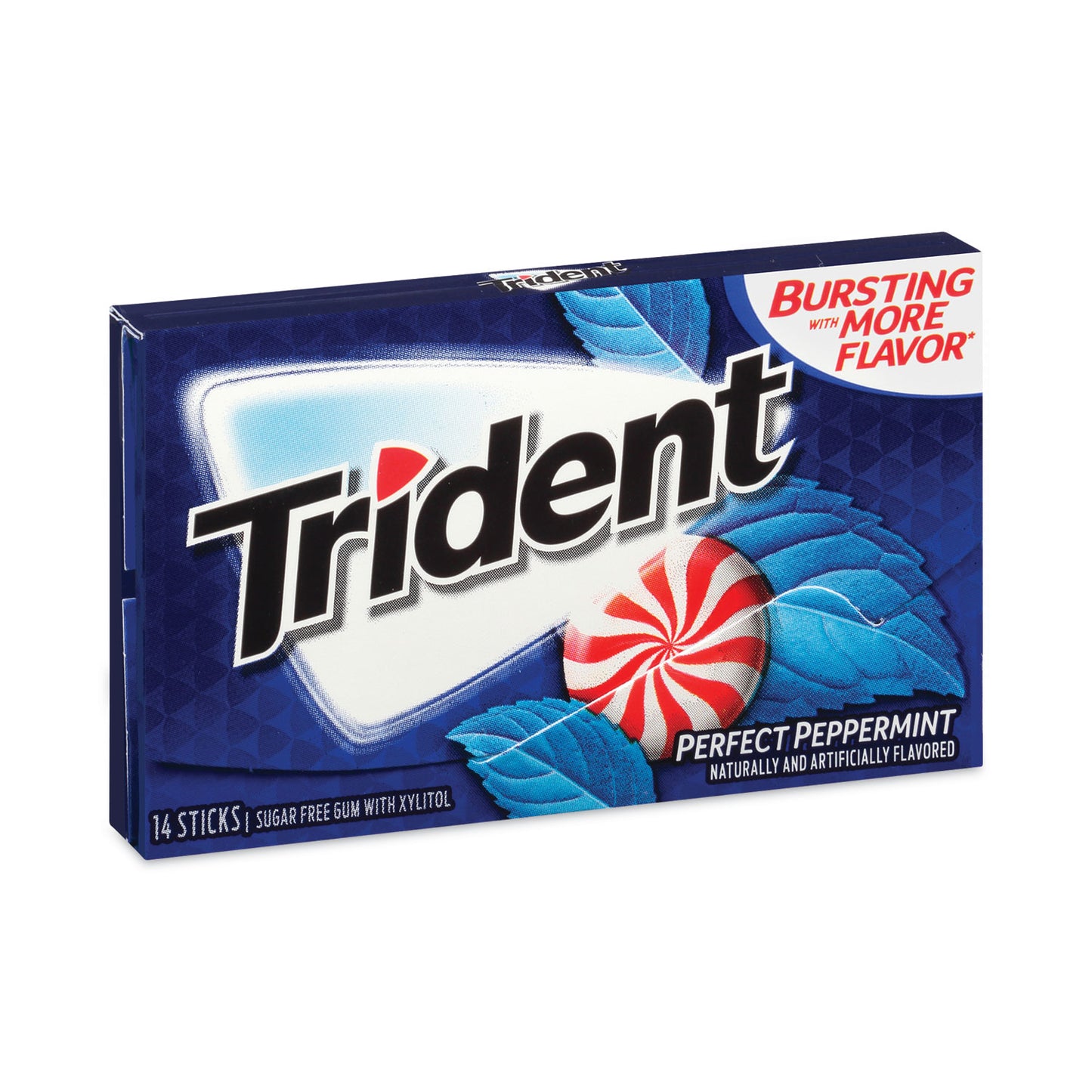 Trident Sugar-Free Gum, Perfect Peppermint, 14 Pieces/Pack, 12 Packs/Carton (20902517)