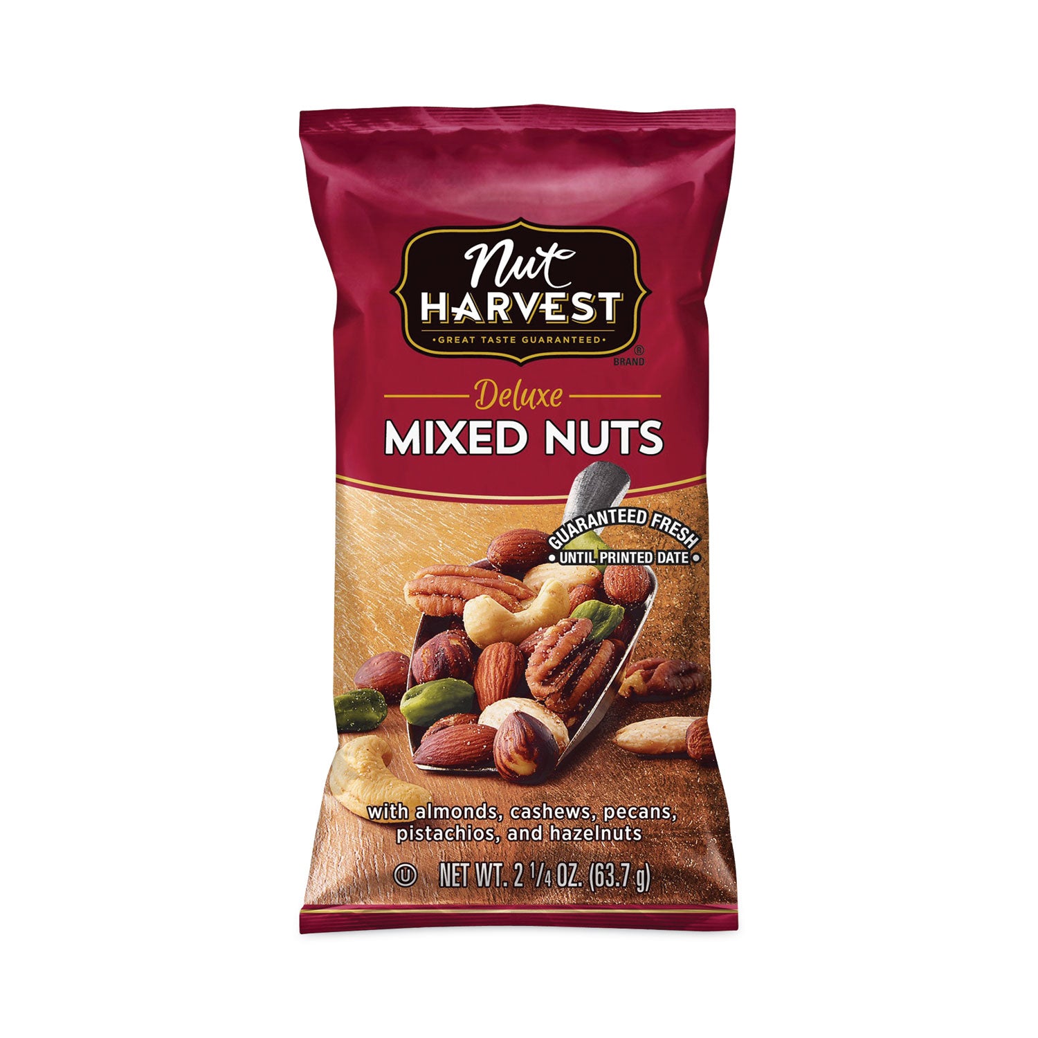 Nut Harvest Deluxe Mixed Nuts, 2.25 oz Pouch, 8/Carton (29500005)