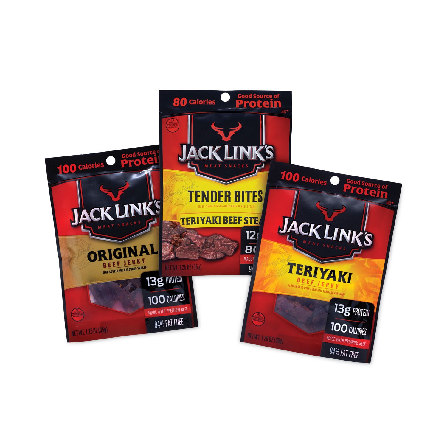 Jack Links Beef Jerky Variety Pack, 1.5 oz, 9/Carton (22000411)