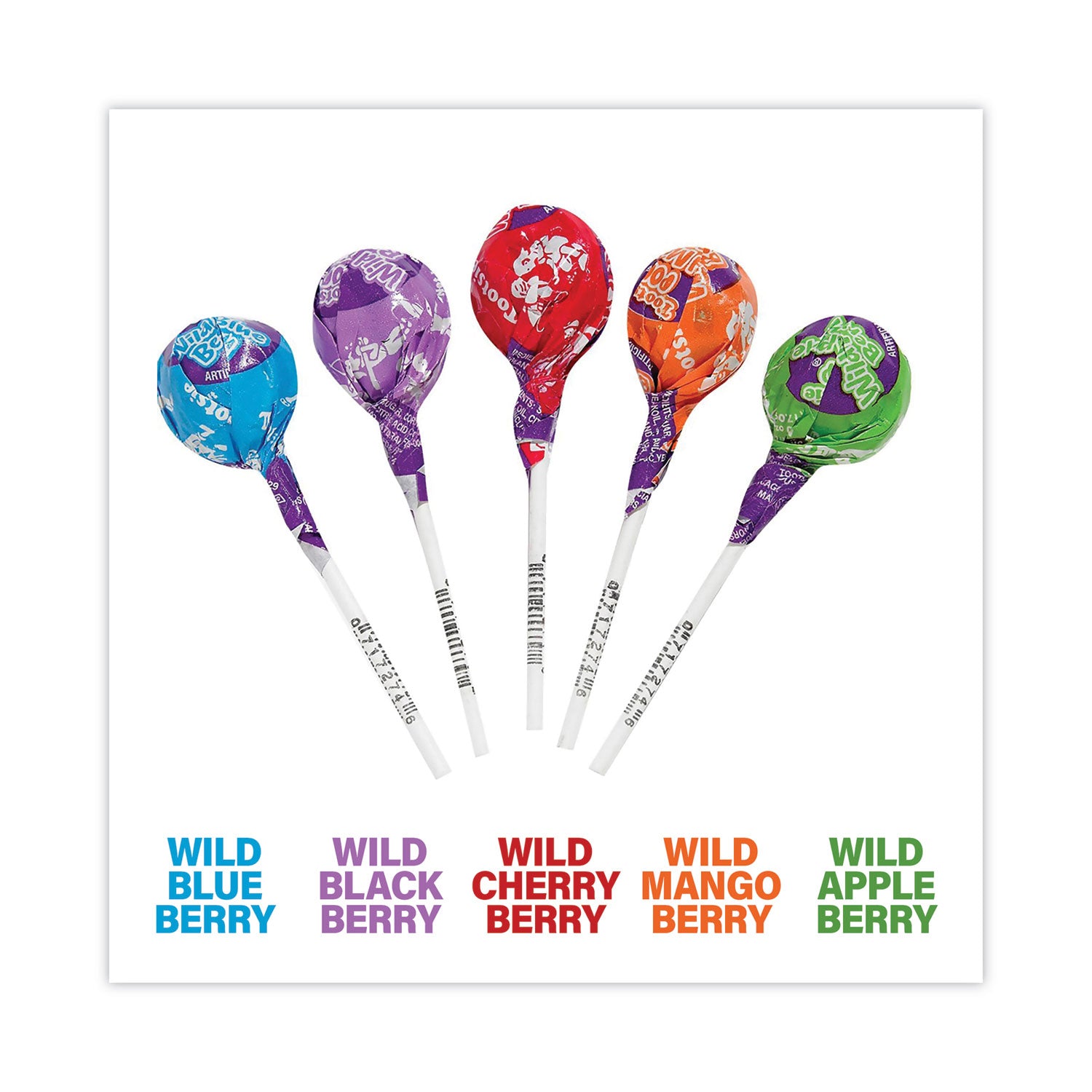 Tootsie Roll Tootsie Pops, Assorted Wild Berry Flavors, 0.6 oz Lollipops, 100/Box (20901184)