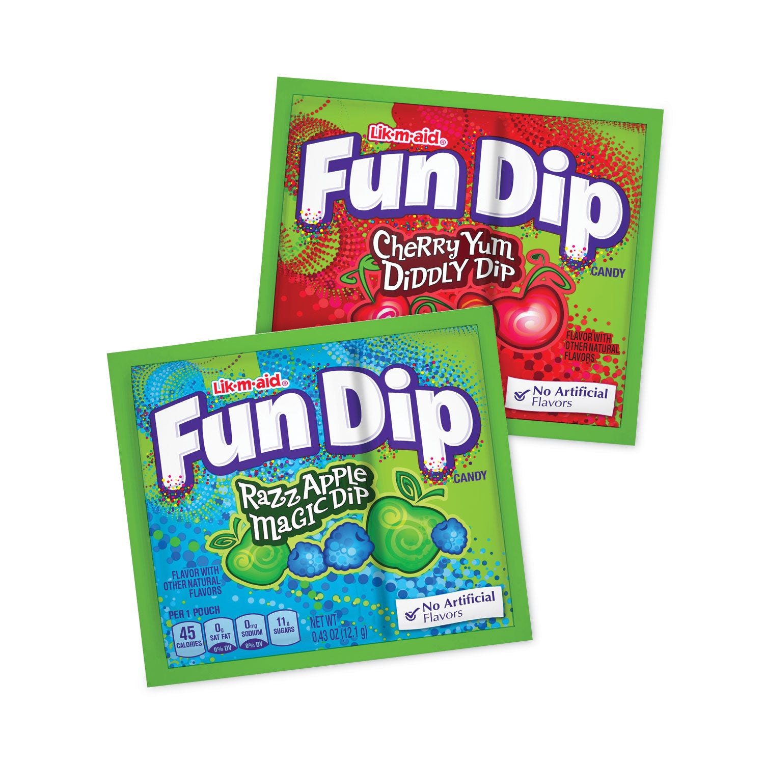 Lik-m-aid Fun Dip Candy, Assorted Flavors, 0.43 oz Pouches, 48/Box (20900166)