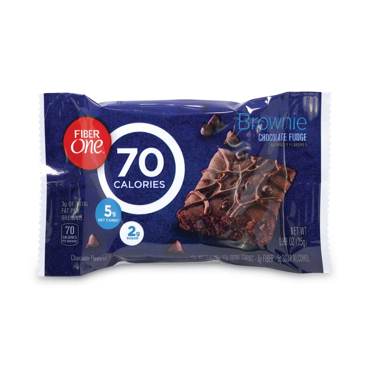 Fiber One 70 Calorie Chocolate Fudge Brownies, 0.89 oz, 40/Carton (22000454)