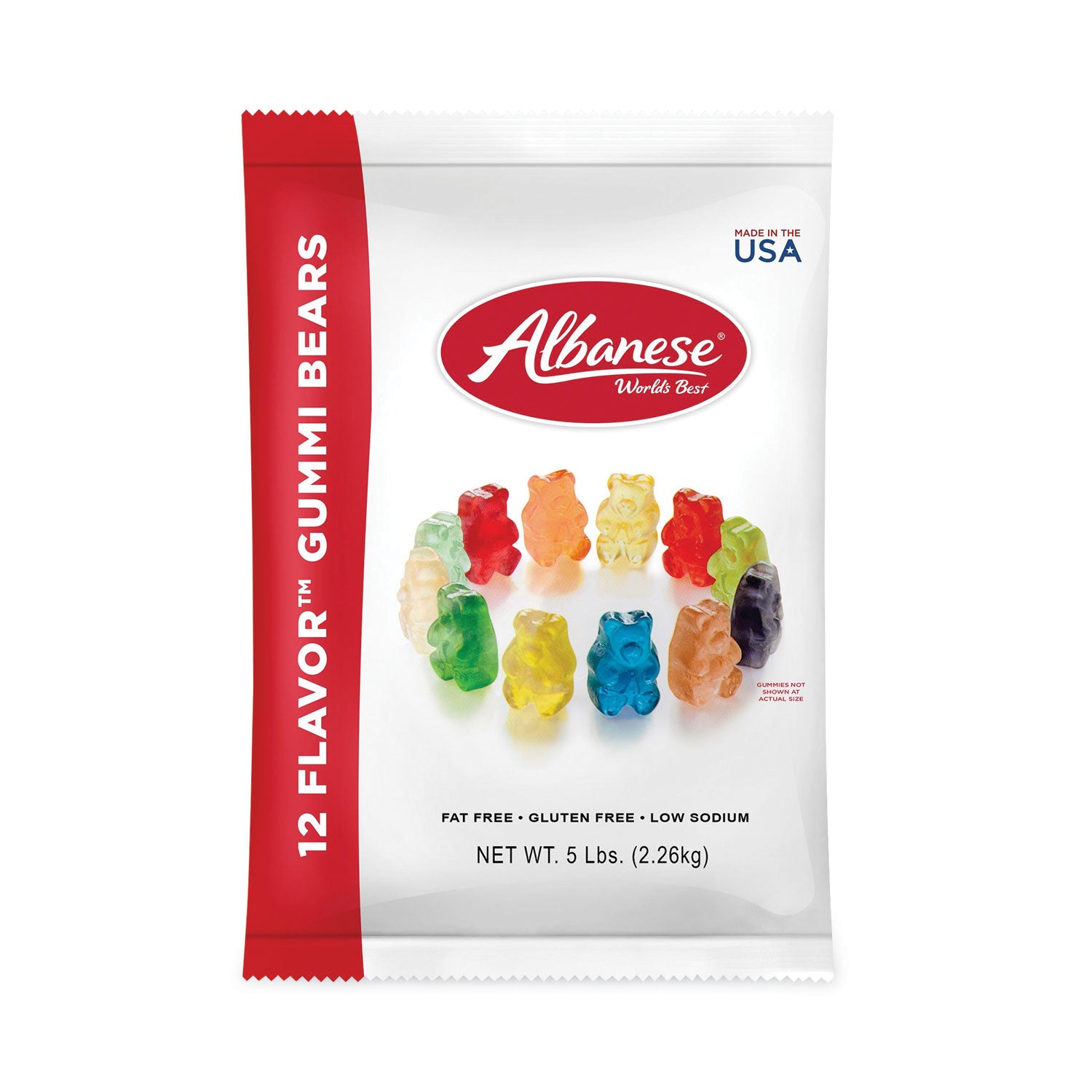Albanese Worlds Best Gummi Bears, 5 lb Pouch, Assorted (20600001)