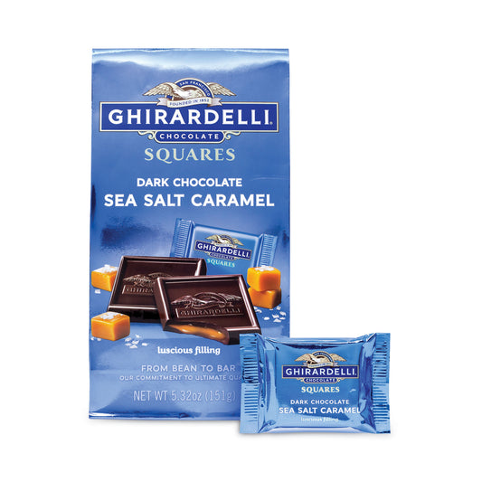 Ghirardelli Dark and Sea Salt Caramel Chocolate Squares, 5.32 oz Packs, 3 Count (30001023)