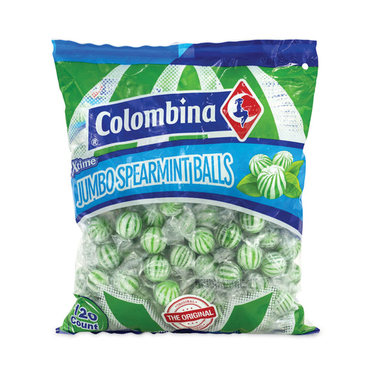 Colombina Jumbo Spearmint Balls, 0.04 oz, 120 Balls/Bag, 1 Bag/Carton (20900022)