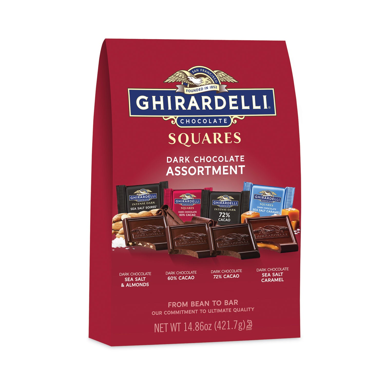 Ghirardelli Squares Premium Dark Chocolate Assortment, 14.86 oz Bag (30001037)