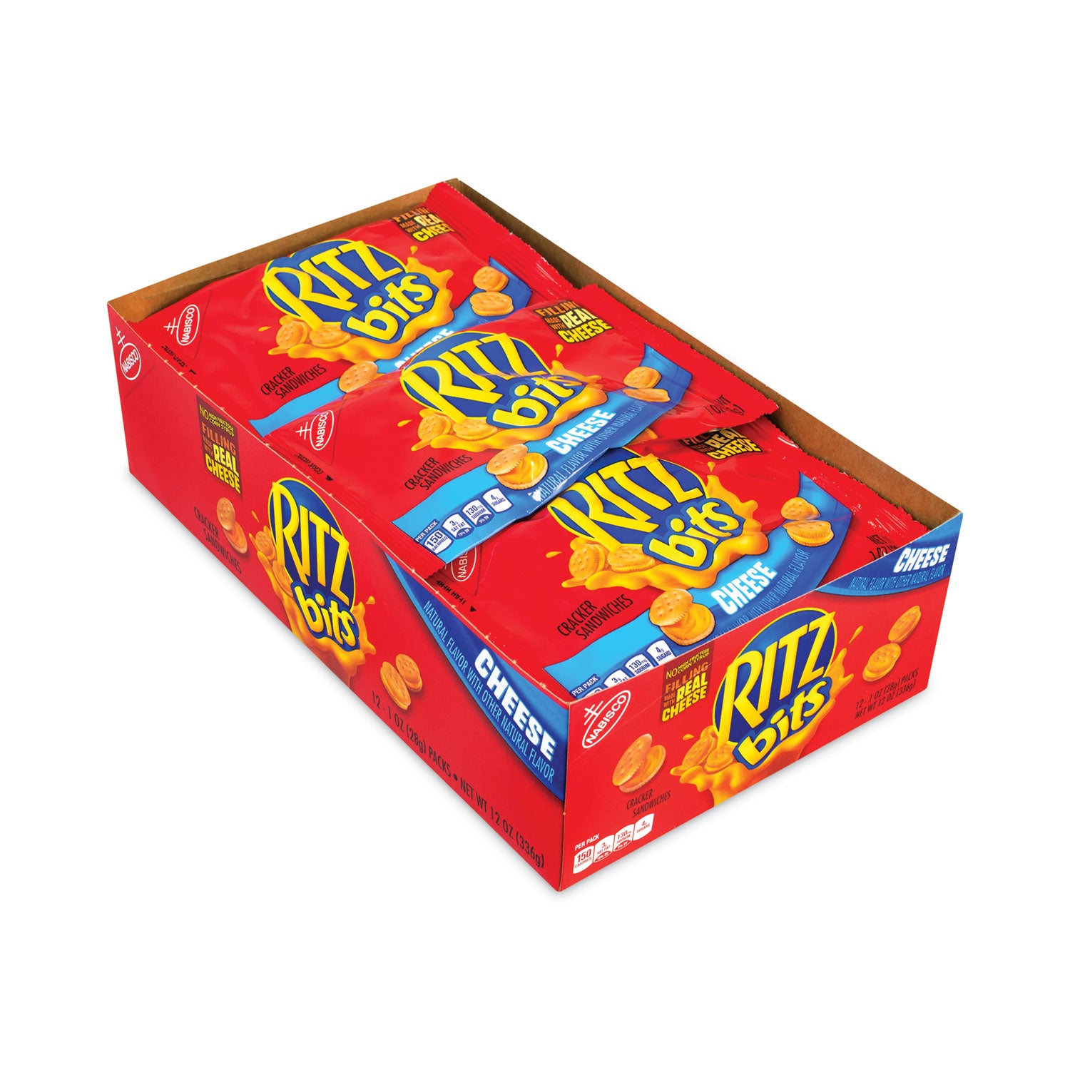 Nabisco Ritz Bits Cheese Sandwich Crackers, 1 oz Pouch, 48 Pouches/Carton (30400071)