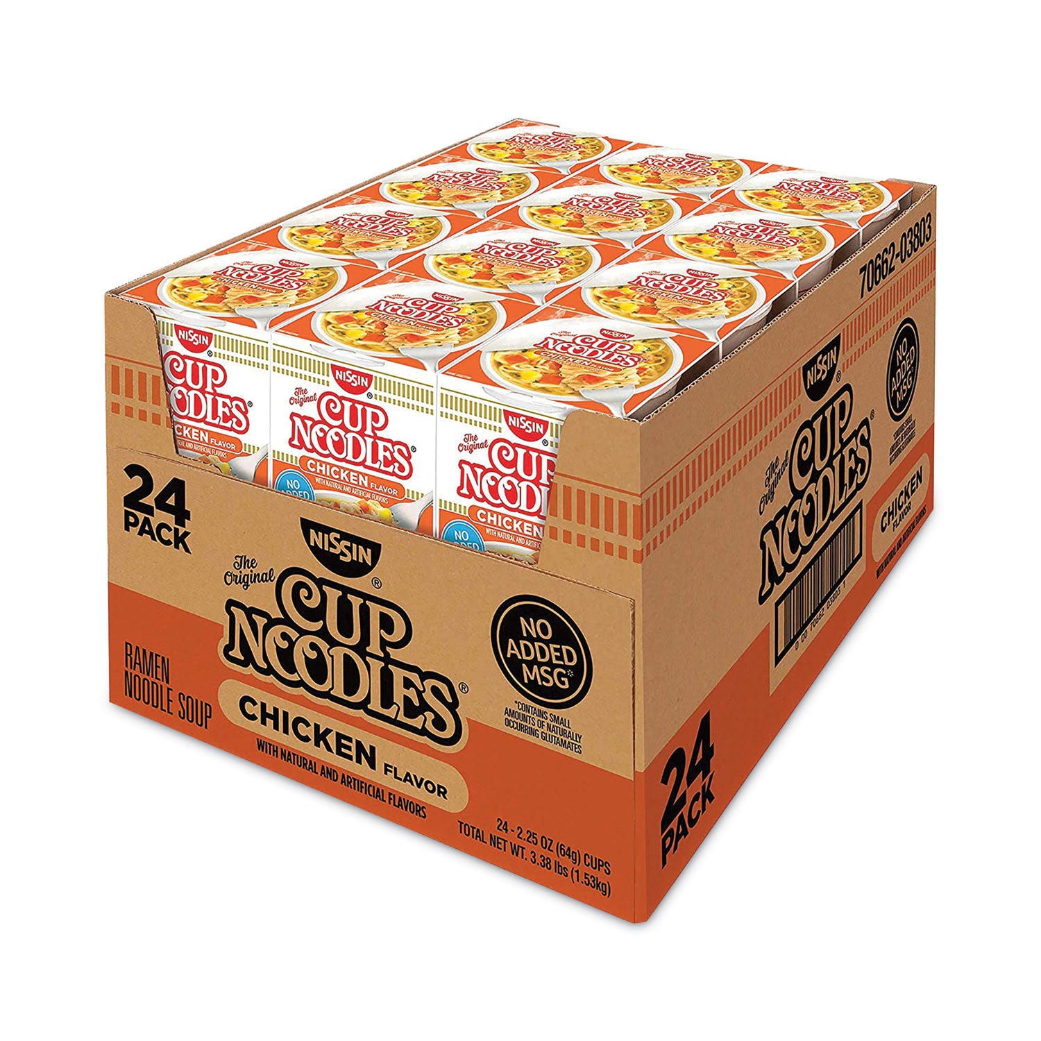 Nissin Cup Noodles, Chicken, 2.25 oz Cup, 24 Cups/Carton (22000498)