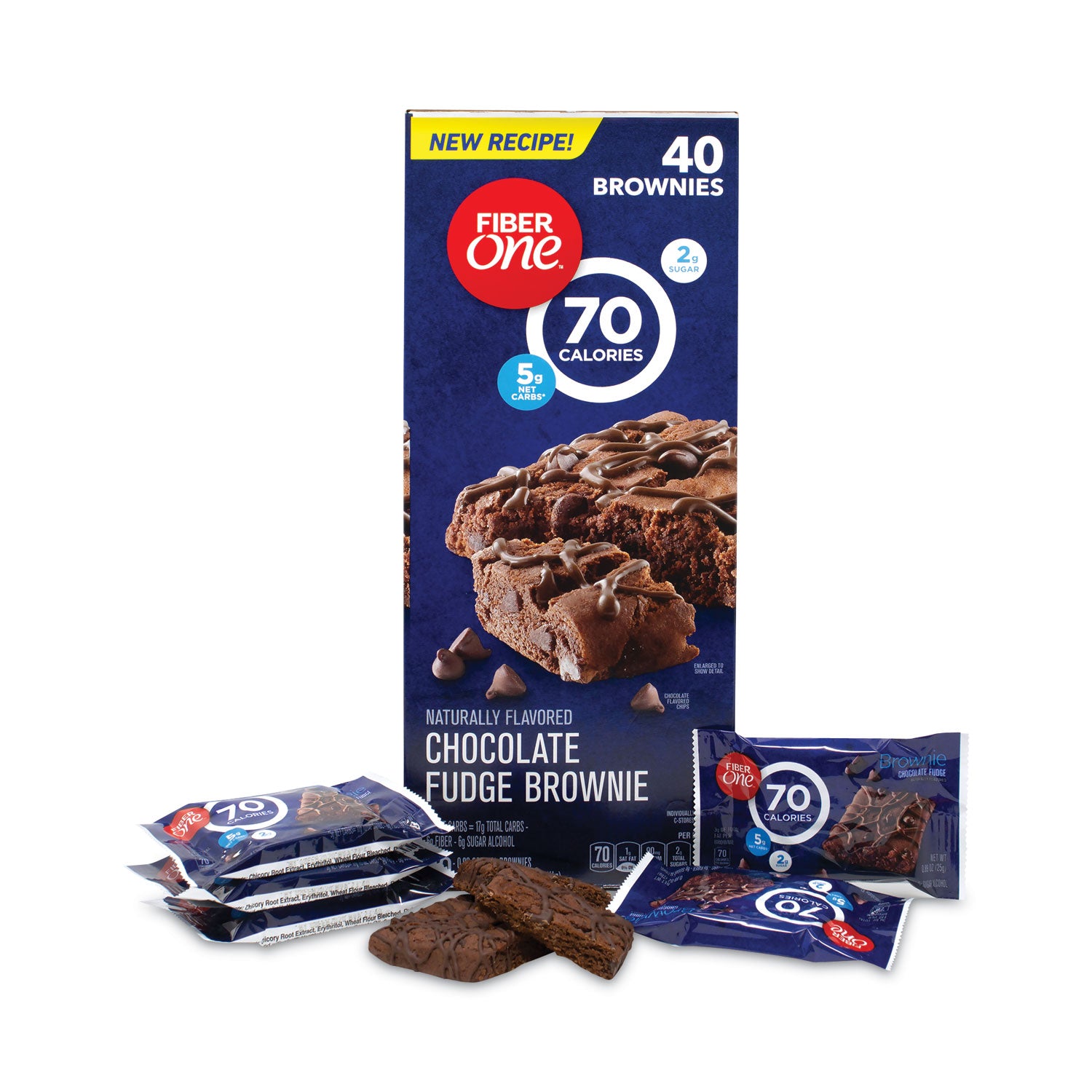 Fiber One 70 Calorie Chocolate Fudge Brownies, 0.89 oz, 40/Carton (22000454)