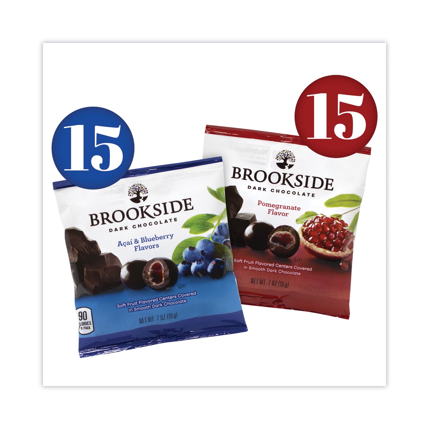 BROOKSIDE Dark Chocolate Fruit, Acai Blueberry and Pomegranate, 30 Pouches/Carton (22001031)